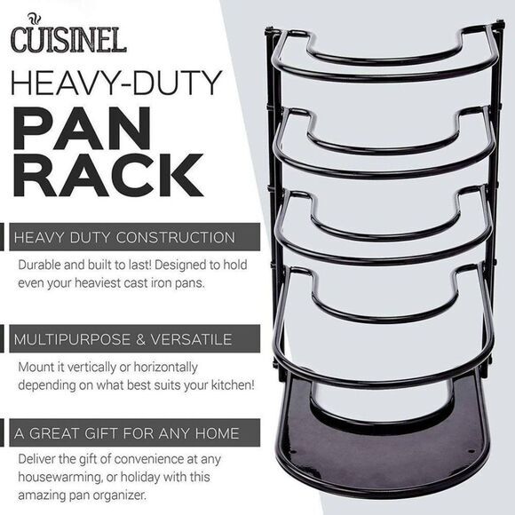 Heavy Duty Pan Organizer, 5 Tier Rack - Holds up to 50 LB -Cast Iron Skillet - Picture 4 of 6